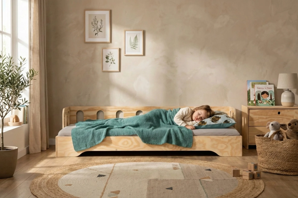 Łóżko dziecięce z personalizacją - imię dziecka na froncie łóżka